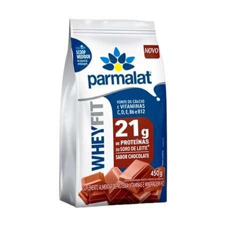 SUPLEMENTO WHEY FIT PO PARMALAT 450 G CHOCOLATE   