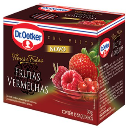 CHÁ FRUTAS VERMELHAS DR. OETKER C/15 SAQUINHOS ENVELOPADOS