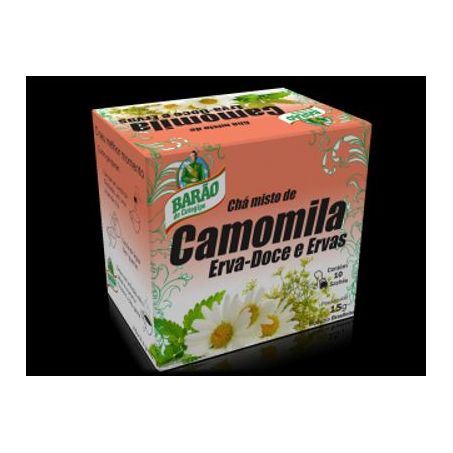 CHÁ BARÃO CAMOMILA, ERVA DOCE E ERVAS C/ 10 15G