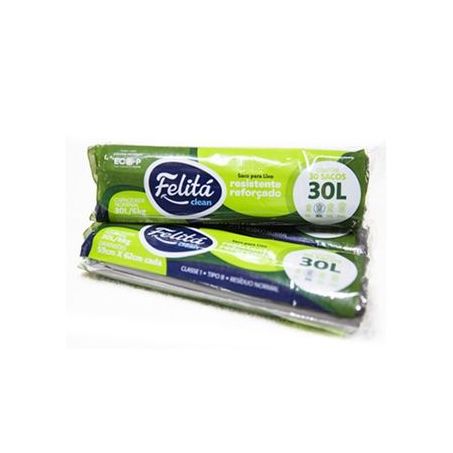 SACO LIXO FELITA ROLO 30LT C 30UN