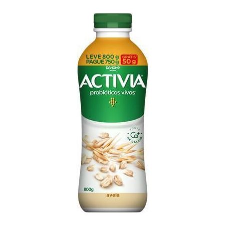 Leite Fermentado Activia Aveia Garrafa Leve 800g Pague 750g 
 