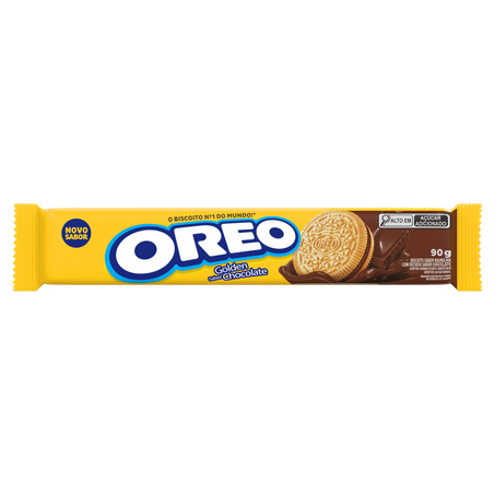 Biscoito Baunilha Recheio Chocolate Oreo Golden Pacote 90g