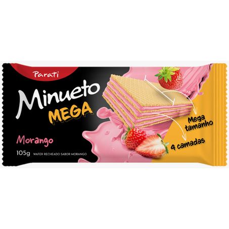 WAFER MINUETO 105GR MEGA MORANGO
