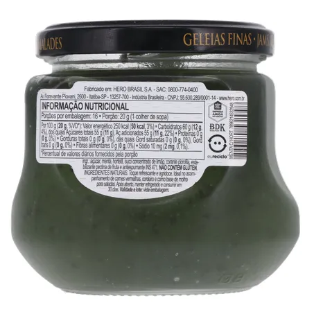 Geleia Agridoce Queensberry Menta com Hortelã Pote de Vidro 320gr 360-19