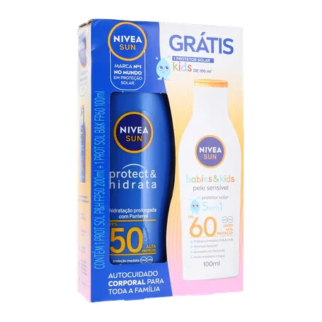 PROTETOR SOLAR NIVEA FPS 50 200ML GRÁTIS KIDS FPS 60 100ML 360-34