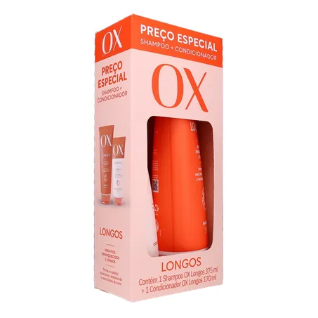 Kit Shampoo com 375Ml  Condicionador com 170Ml Ox Longos 360-32