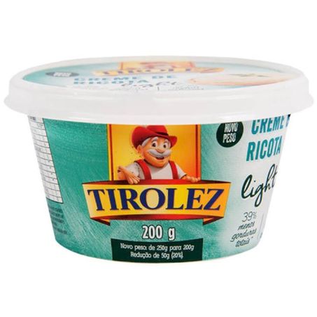 Creme de ricota tirolez 200g light