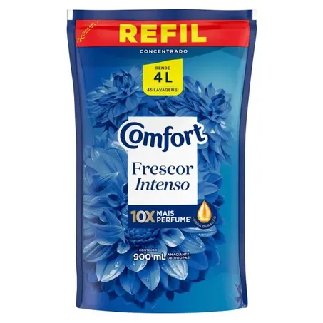 Amaciante para Roupas Concentrado Comfort Frescor Intenso Sachê 900ml - Refil