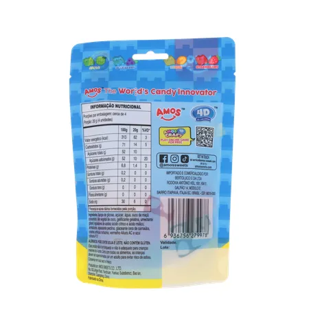 Bala de Gelatina Amos Gummy Blocks Sachê 72gr 360-18