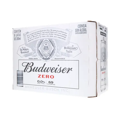 Cerveja budweiser 350ml zero alcool c/8 360-3