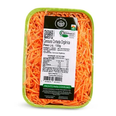 Cenoura Cortada Orgânica Rio de Una 130g