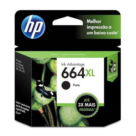 CARTUCHO DE TINTA HP 664XL PRETO F6V31AB ORIGINAL 8,5ML