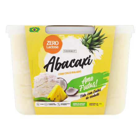 Sorvete sorb amo abacaxi c coco 200ml