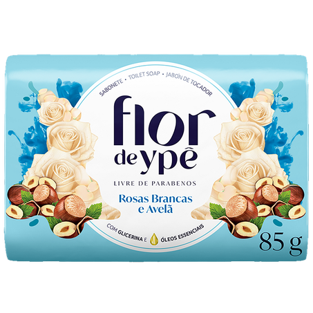 sabonete em barra ypê rosas branca e avelã 85g