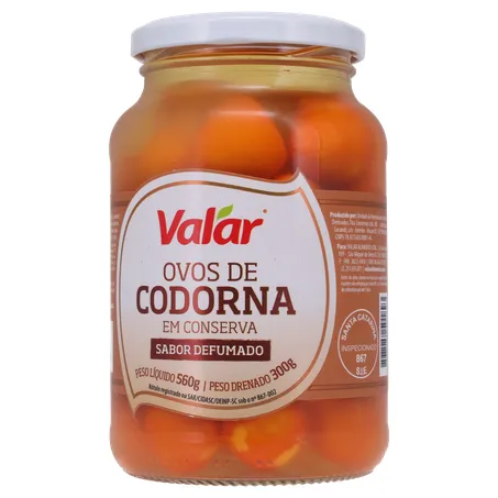 Ovos de codorna valar defumado 300g 360-2