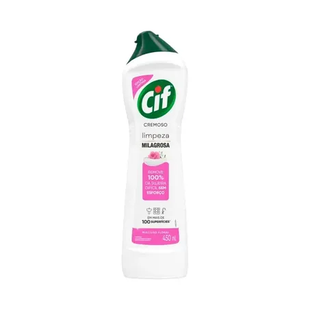 CIF CREM LIMPEZA  ROSAS E JASMIM 450ML.