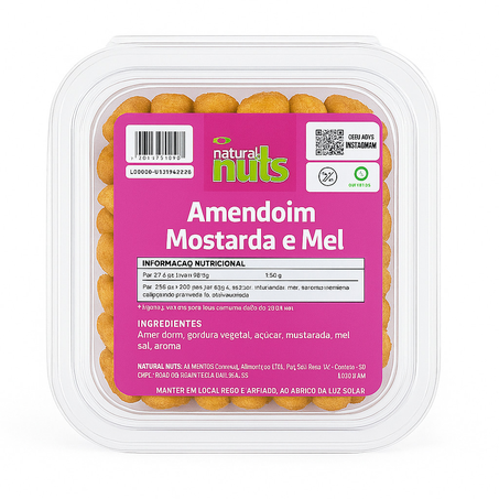 Amendoim Natural Nuts Mostarda e Mel 150G