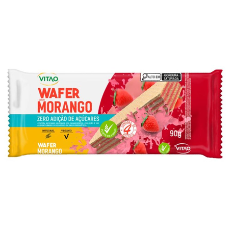 Biscoito Vitao Wafer Integral Zero Morango 90G