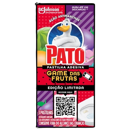 Pastilha Sanit Pato Game Das Frutas Caixa com 3 Unidades