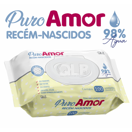 TOALHA UMEDECIDA PURO AMOR RECEM NASCIDO 100UN