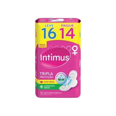 Absorvente intimus gel tripla proteção seca aba c/16