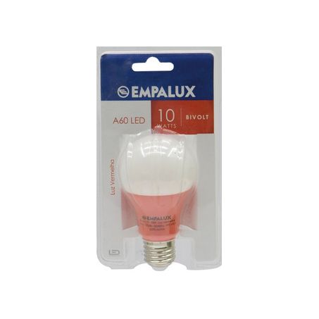 LAMPADA EMPALUX LED LUZ VERMELHA 10W A60