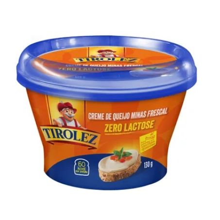 CREME QUEIJO TIROLEZ MINAS FRESCAL SEM LACTOSE 130G