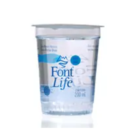 Água mineral font life copo sem gás 200ml