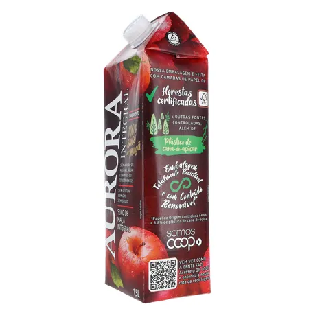Suco Integral Maça Aurora Cx 1,5l 360-6