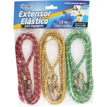 EXTENSOR WESTE RN BAGAGEIRO ELÁSTICO 1,5M 3 UNIDADES