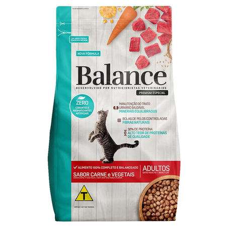 Ração para Gatos Balance 2,7kg - Adultos - Carne e Vegetais