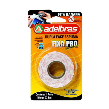 FITA DUPLA FACE FIXA FORTE 19MM X 2M ADELBRAS