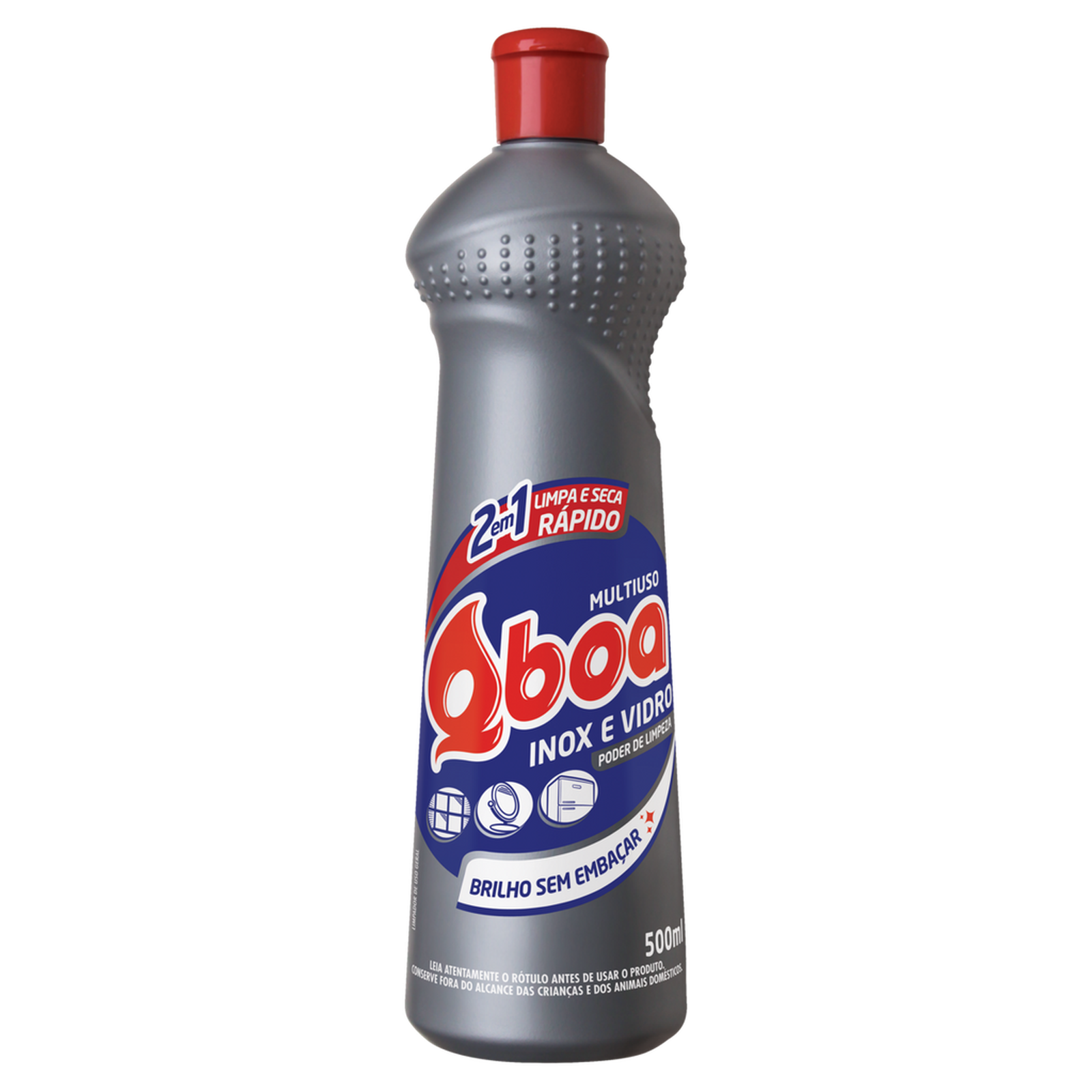 Multiuso qboa 2x1 inox e vidro 500ml