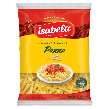 Massa de Sêmola Isabela 400g - Penne