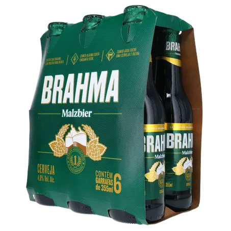 Cerveja Brahma Malzbier Long Neck 355ml C/6 360-4