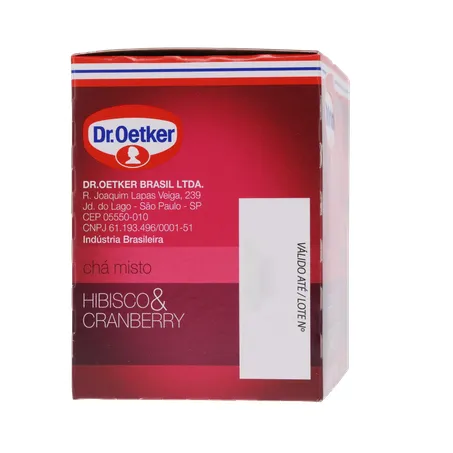 Chá Misto Dr Oetker Hibisco e Cranberry Caixa com 10un - 10gr 360-10