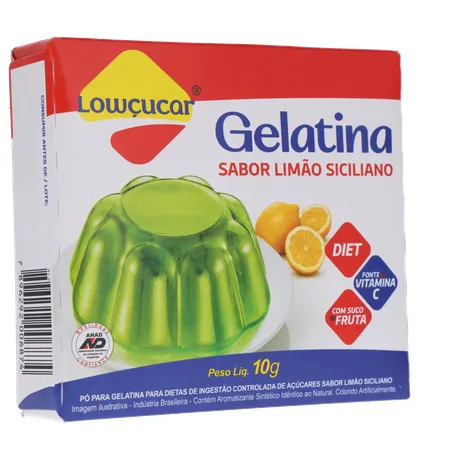 Po Gelatina Lowcucar Zero Limao Siciliano 10g 360-33