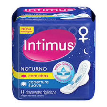 Absorvente intimus 8un noturno suave toda tranquila com abas