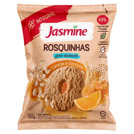 ROSQUINHAS LARANJA E CENOURA ZERO 120G - JASMINE
