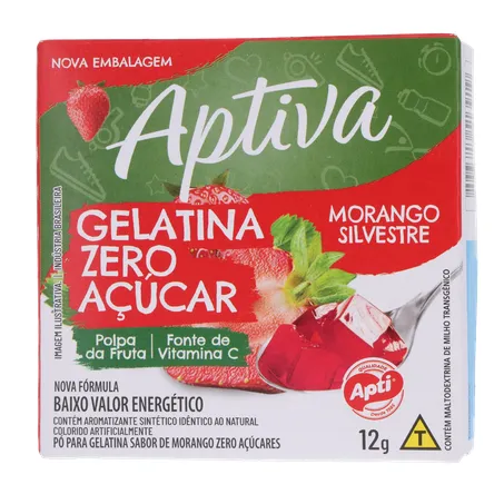 Gelatina Apti Zero Morango Embalagem 12G 360-1