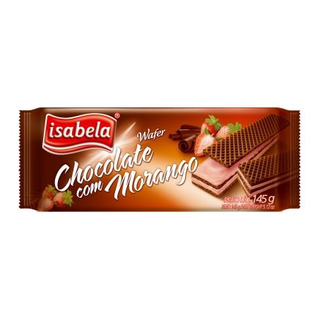 Wafer isabela 145gr choc morango