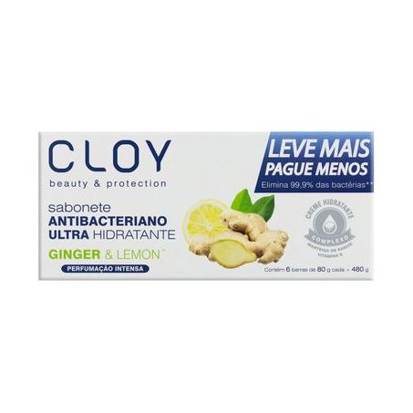 Sabon cloy ginger/lemon 6un