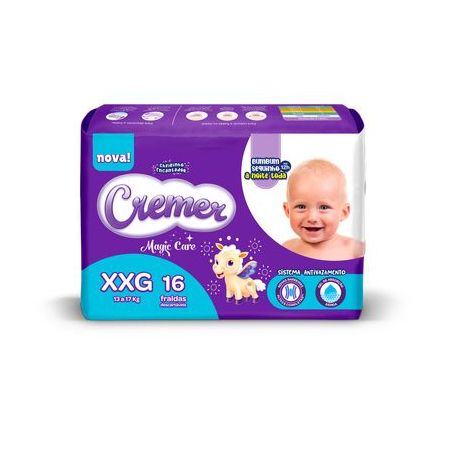 Fraldas Descartáveis Cremer Disney Prática Xxg Pacote 16UN