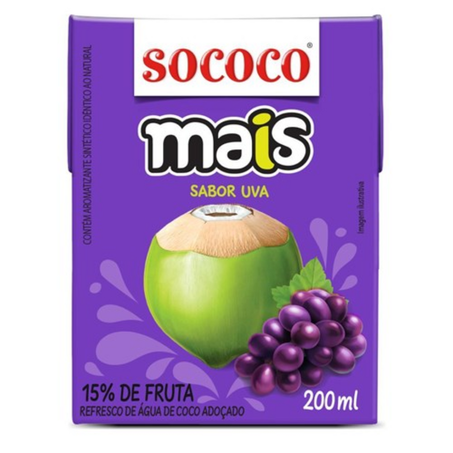 Agua coco sococo 200ml + uva