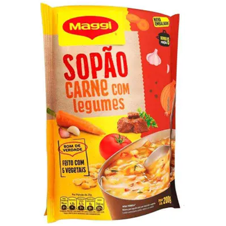 SOPÃO MAGGI CARNE C/MACARRÃO/LEGUMES 200G