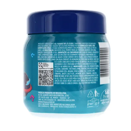GEL FIXADOR INFANTIL TRÁ LÁ LÁ KIDS MEGA FIXAÇÃO POTE 250G 360-17