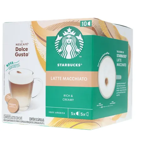 Café com Leite em Cápsula Starbucks Latte Macchiato Nescafé Dolce Gusto Caixa 107,5g 10 Unidades 360-3
