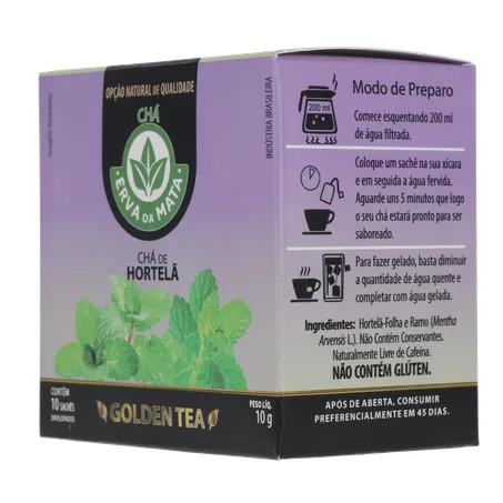 CHÁ ERVA DA MATA HORTELÃ CAIXA C/10 SACHÊS 360-5