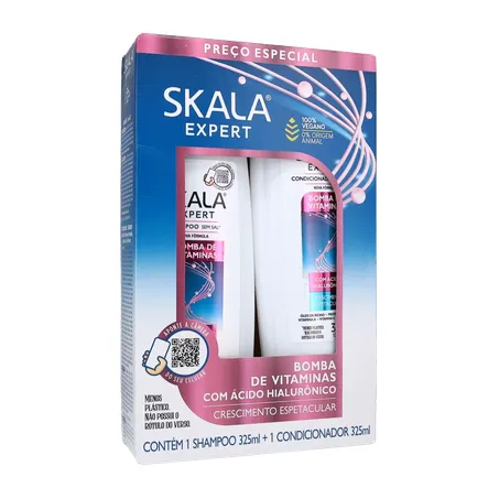 Kit Shampoo + Condicionador 325ml Cada Skala Bomba de Vitaminas Caixa com 2un - 650ml 360-34