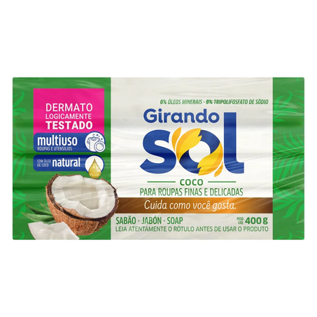 Sabao barra girando sol coco 400g*